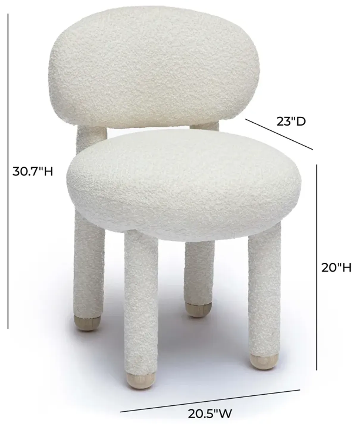 Manu Cream Performance Boucle Side Chair