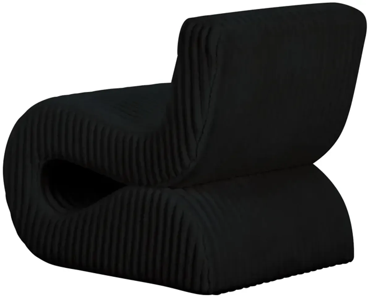 Senna Black Oversized Corduroy Accent Chair