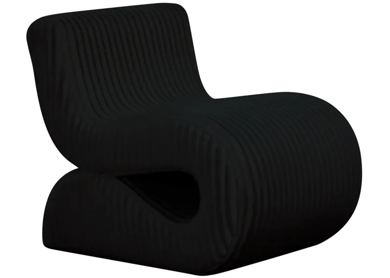 Senna Black Oversized Corduroy Accent Chair