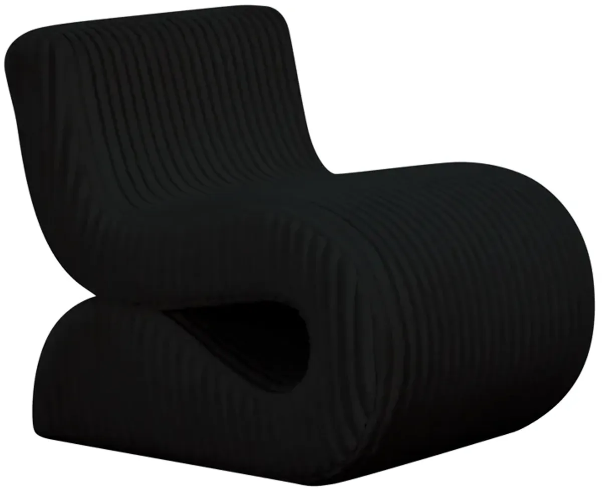 Senna Black Oversized Corduroy Accent Chair