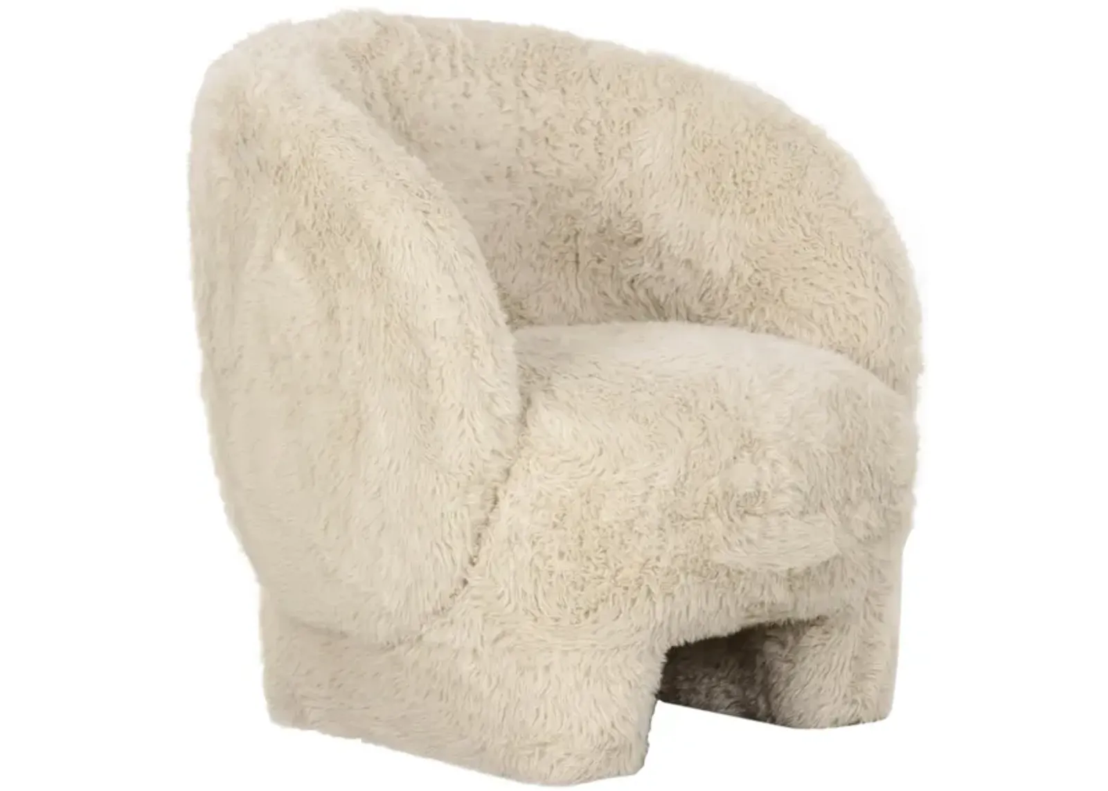 Kiki Natural Vegan Shearling Accent Chair