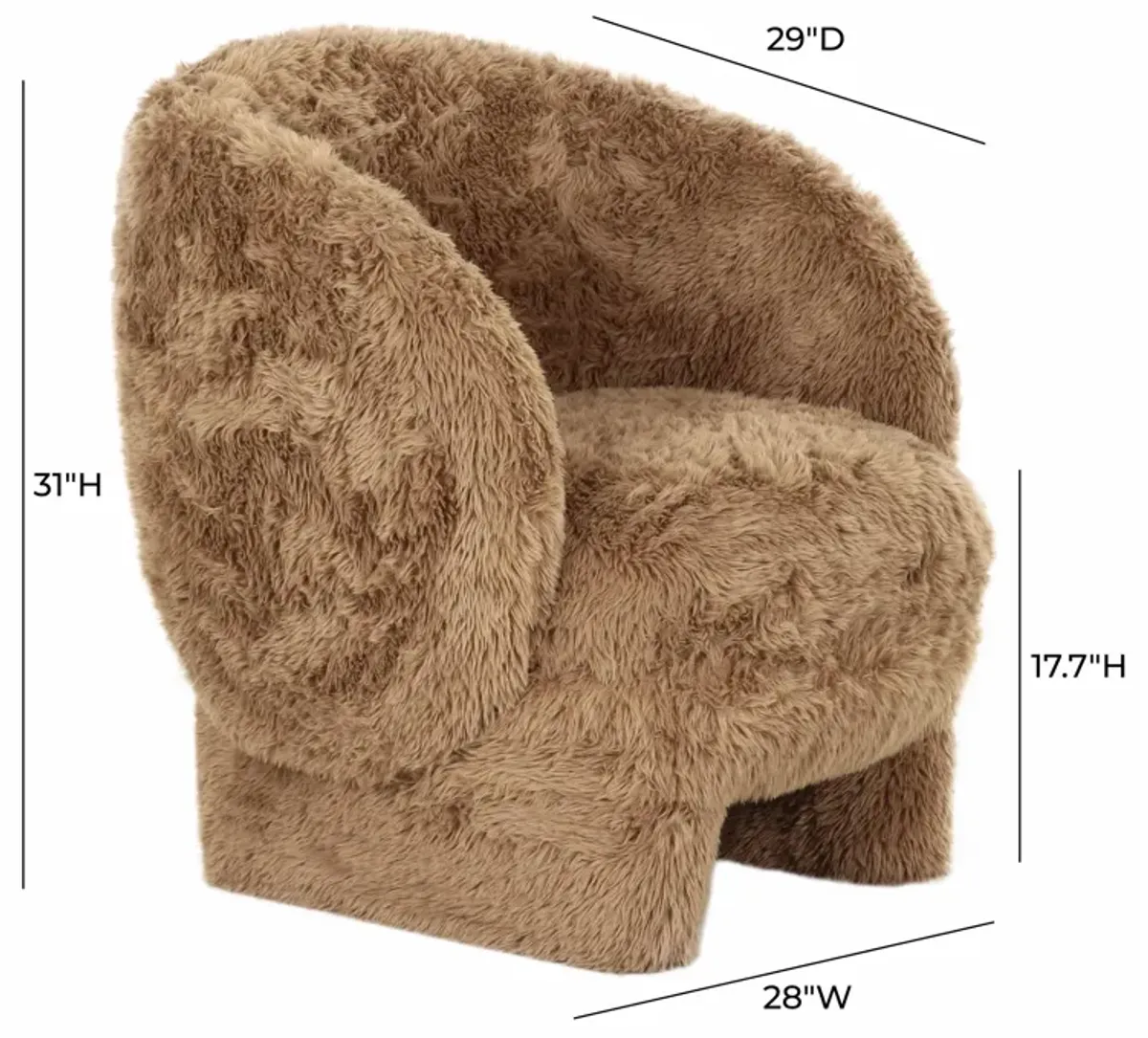 Kiki Dark Taupe Vegan Shearling Accent Chair