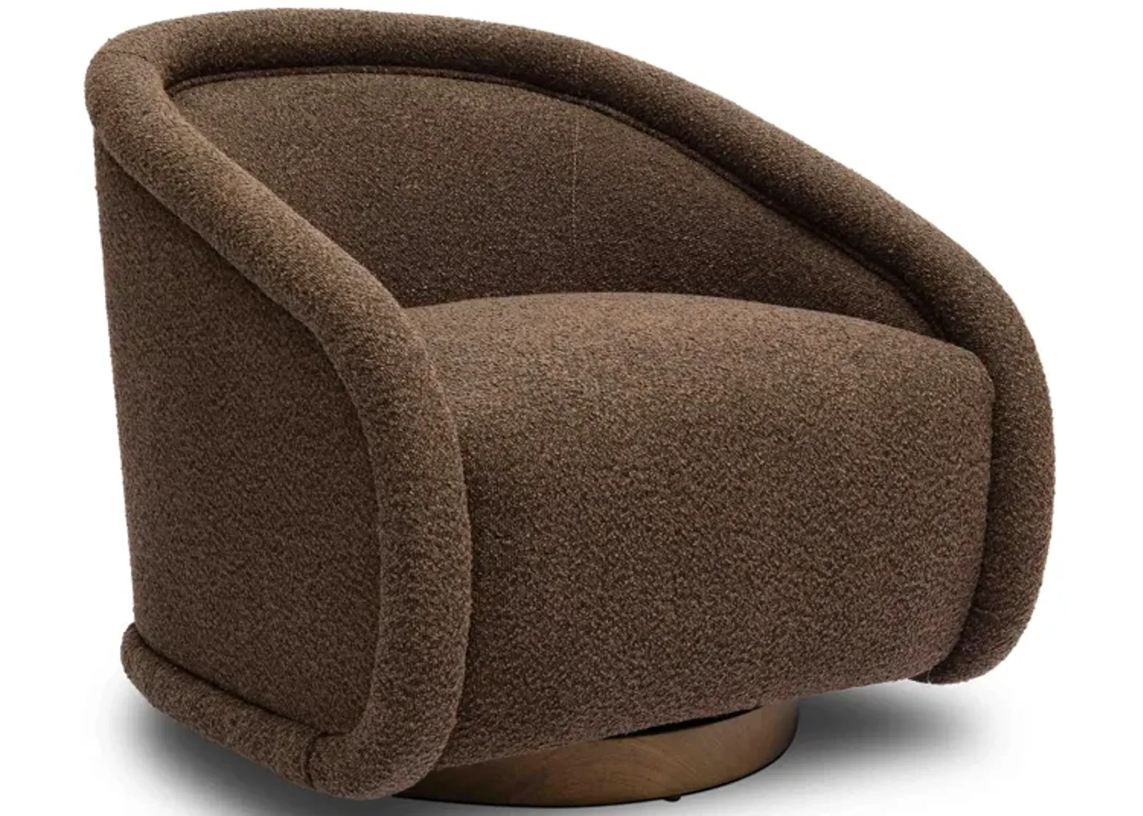 Rory Chocolate Brown Boucle Swivel Chair