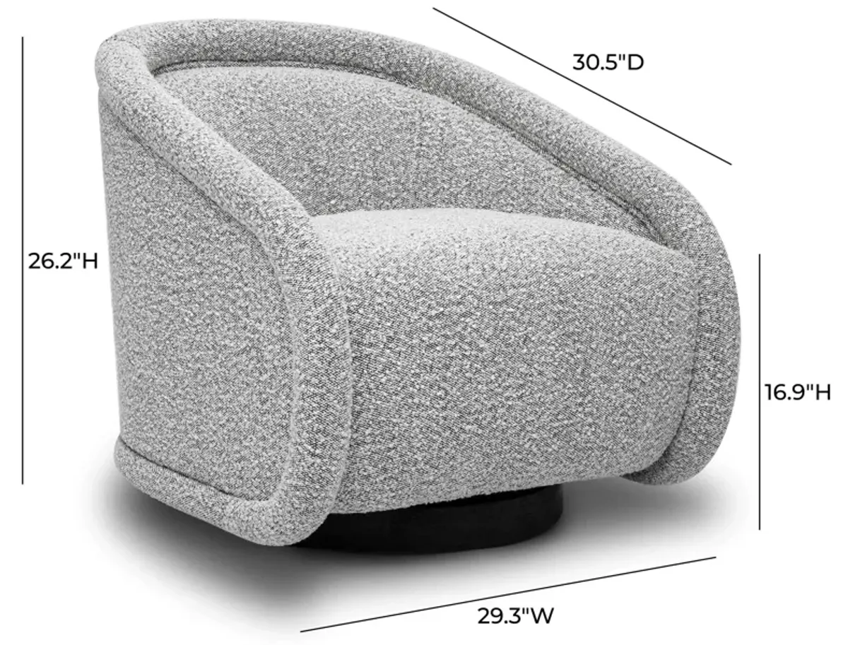 Rory Grey Boucle Swivel Chair