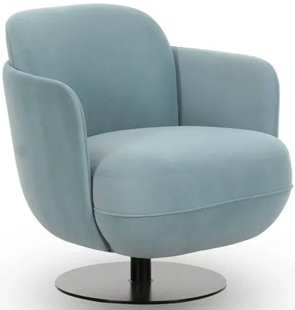 Solange Blue Shadow Velvet Swivel Chair