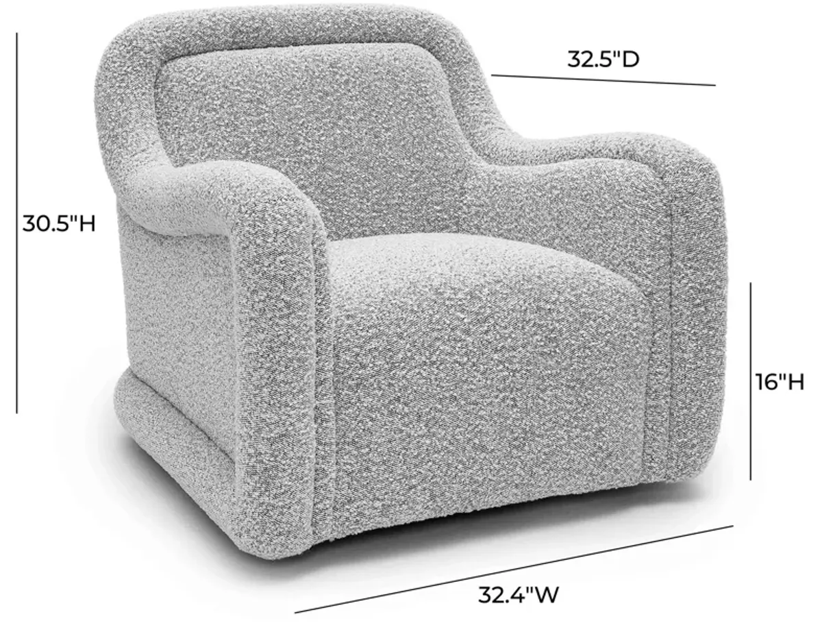 Charli Grey Boucle Swivel Chair