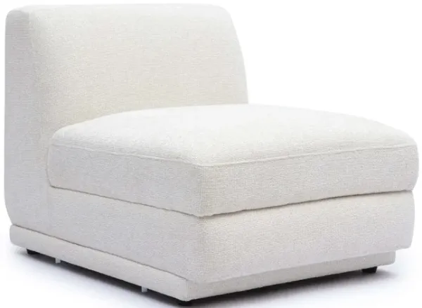 Perry Cream Chenille Modular Armless Chair