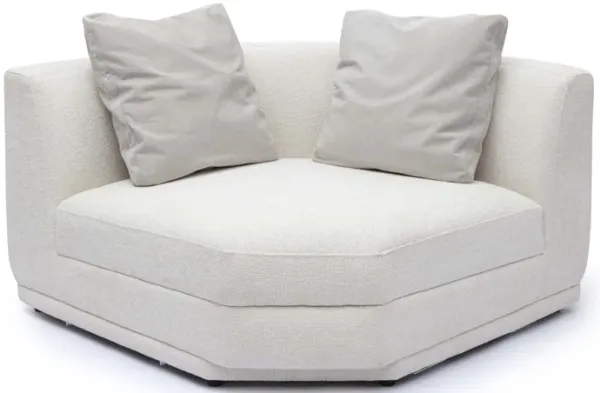 Perry Cream Chenille Modular Wedge Corner Chair