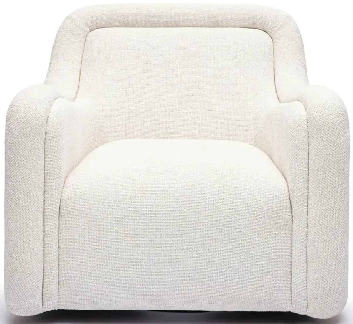 Charli Cream Basketweave Chenille Swivel Chair