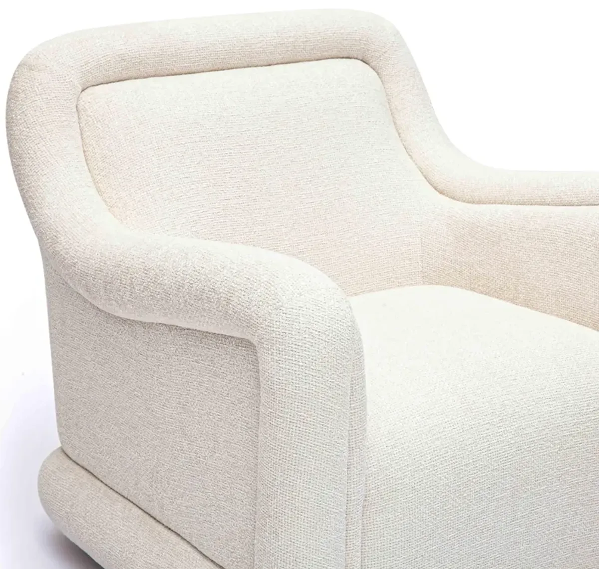 Charli Cream Basketweave Chenille Swivel Chair