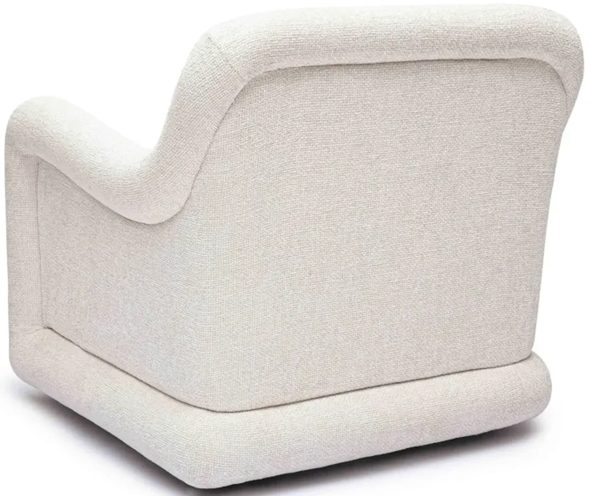 Charli Cream Basketweave Chenille Swivel Chair