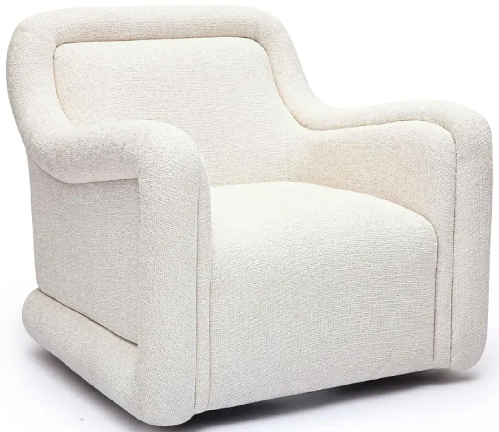 Charli Cream Basketweave Chenille Swivel Chair