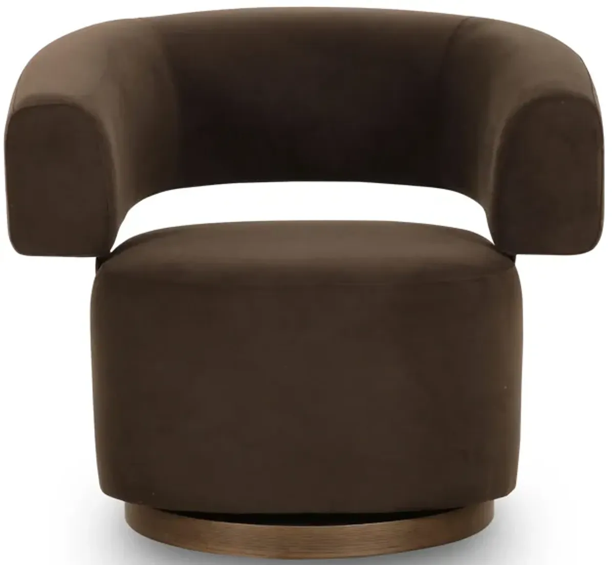 River Chocolate Brown Performance Velvet Swivel Accent Chair