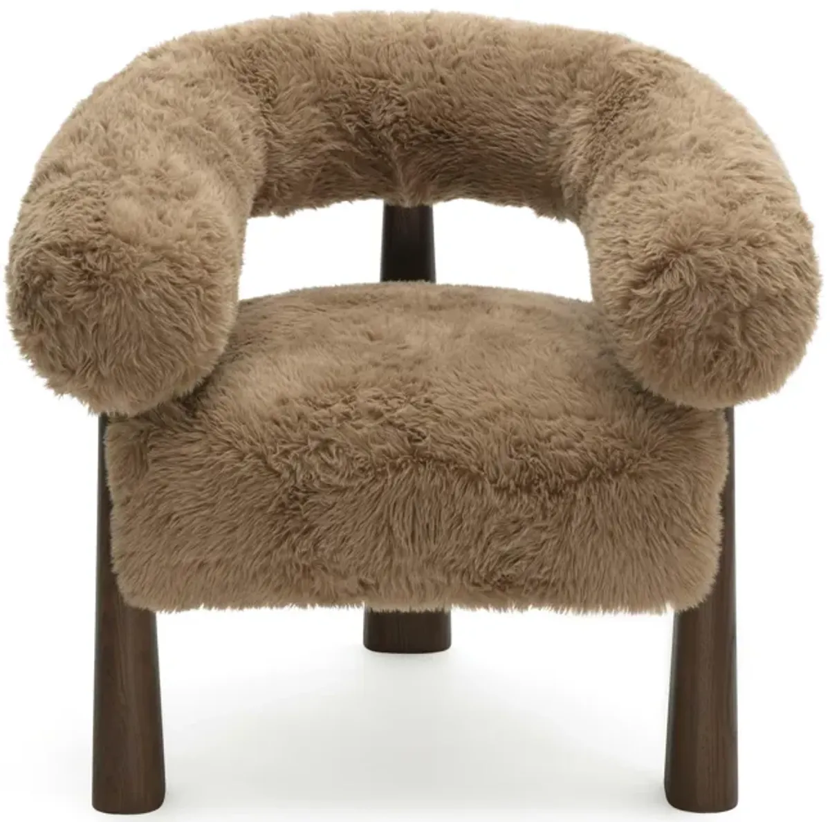 Spara Taupe Straight Vegan Shearling Accent Chair