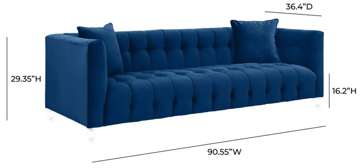 Bea Navy Velvet Sofa