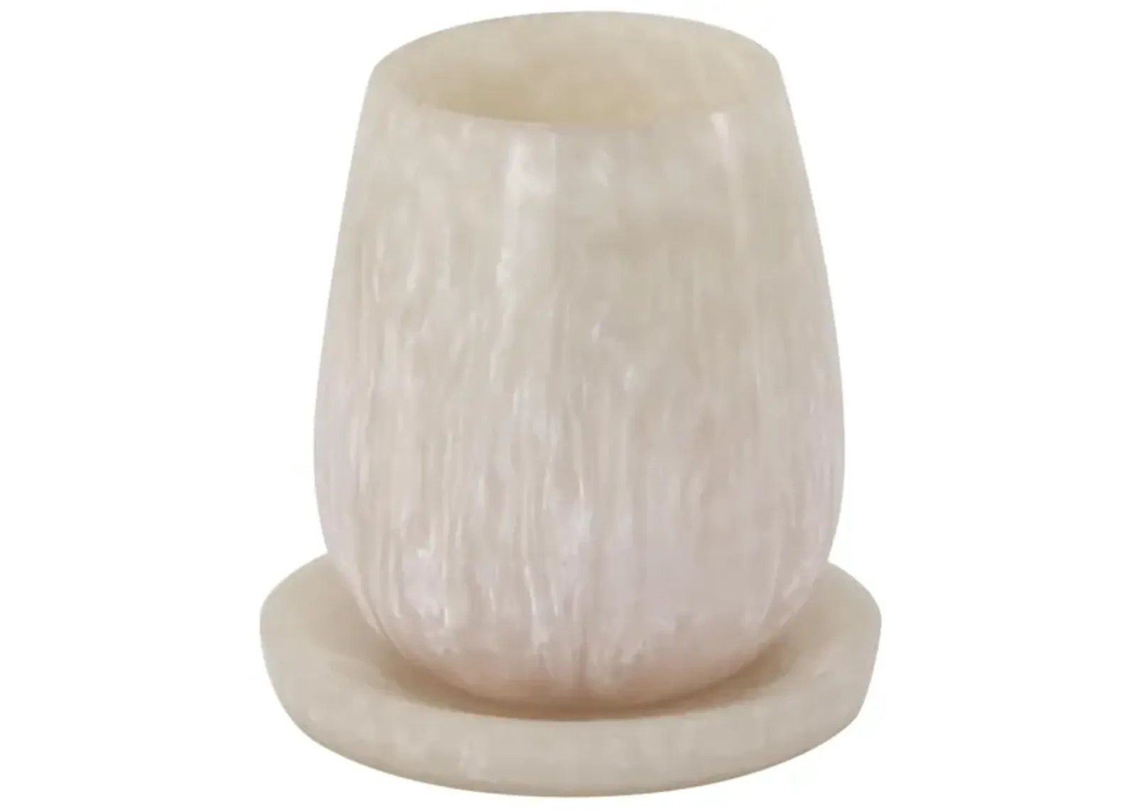 Rounded Tan Swirl Resin Kiddush Cup