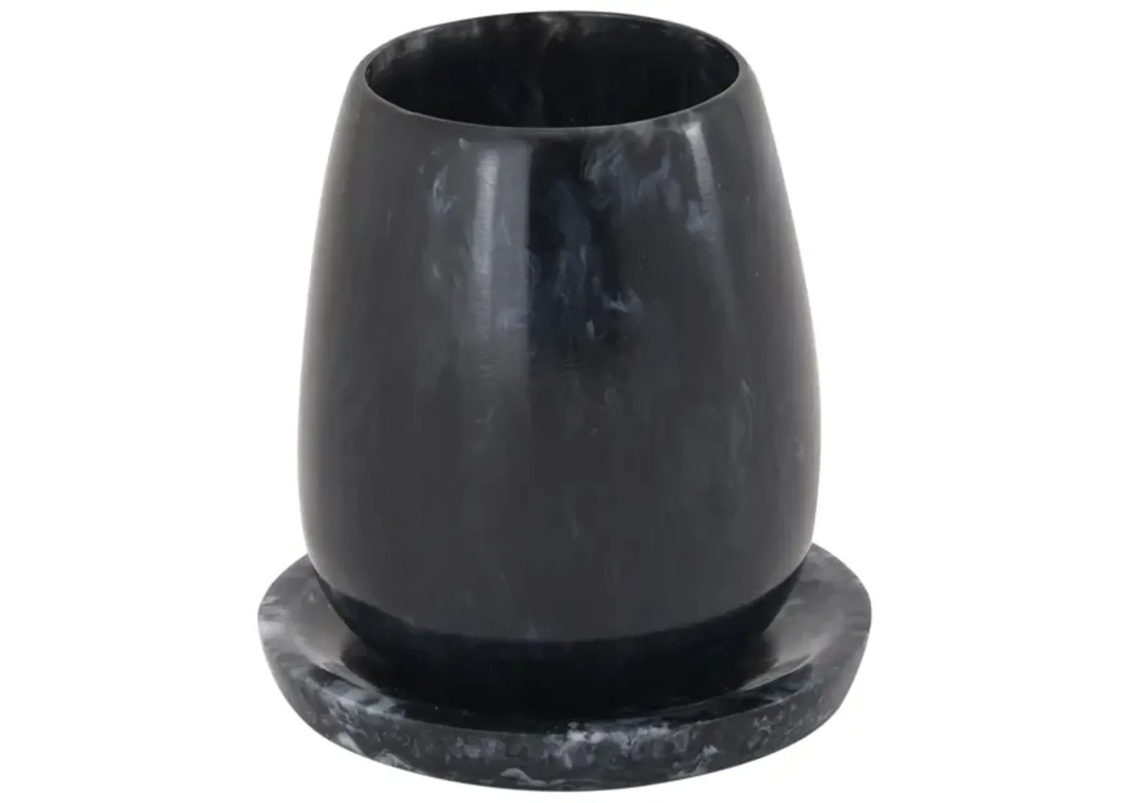 Rounded Black Swirl Resin Kiddush Cup