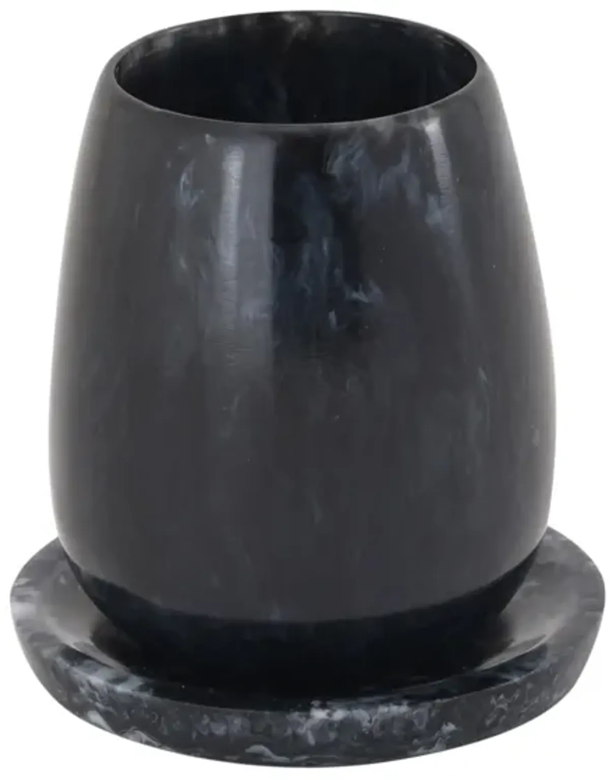 Rounded Black Swirl Resin Kiddush Cup