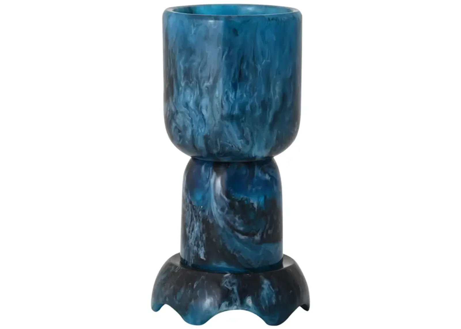 Platform Blue Swirl Resin Kiddush Cup