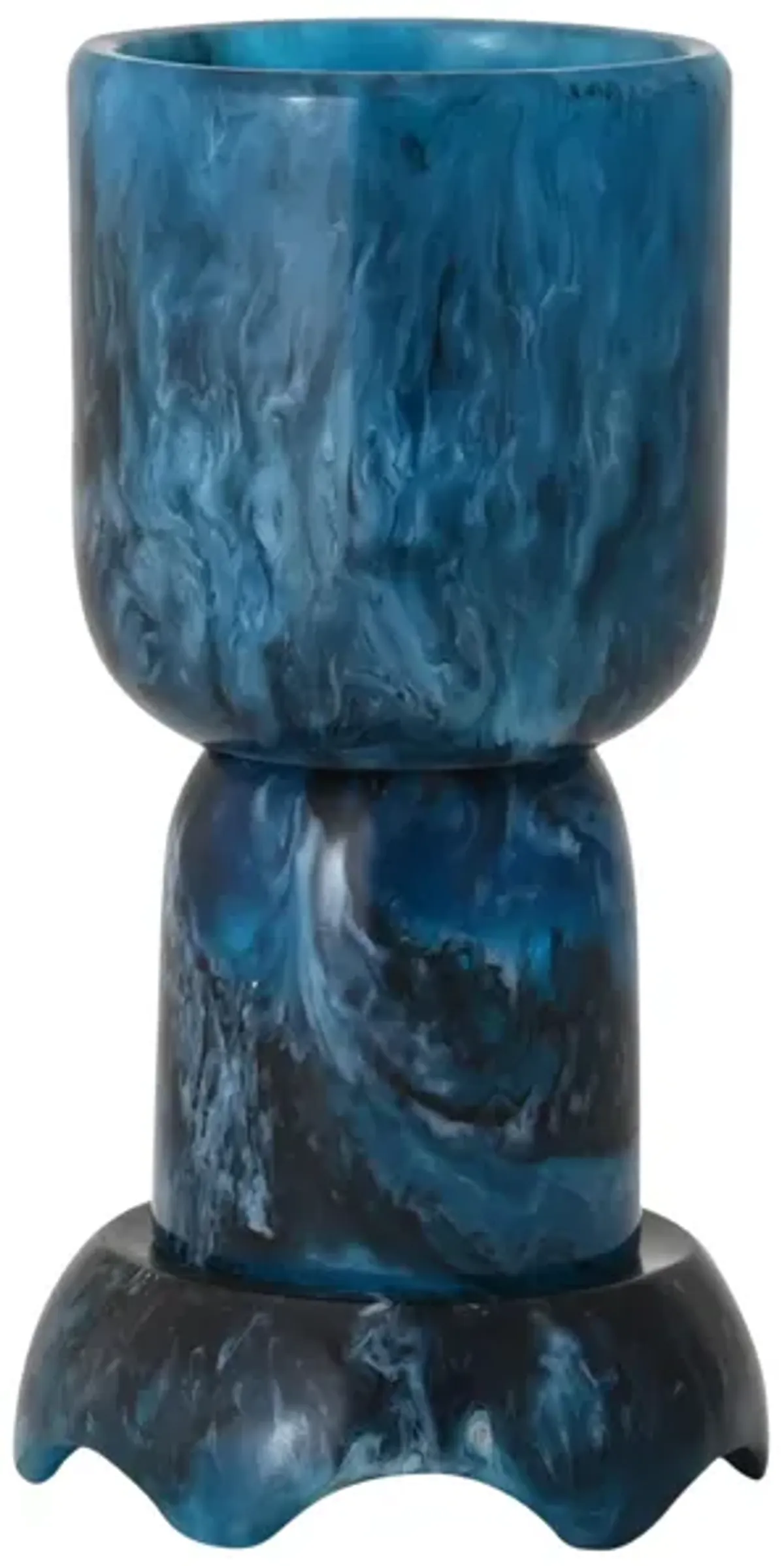 Platform Blue Swirl Resin Kiddush Cup