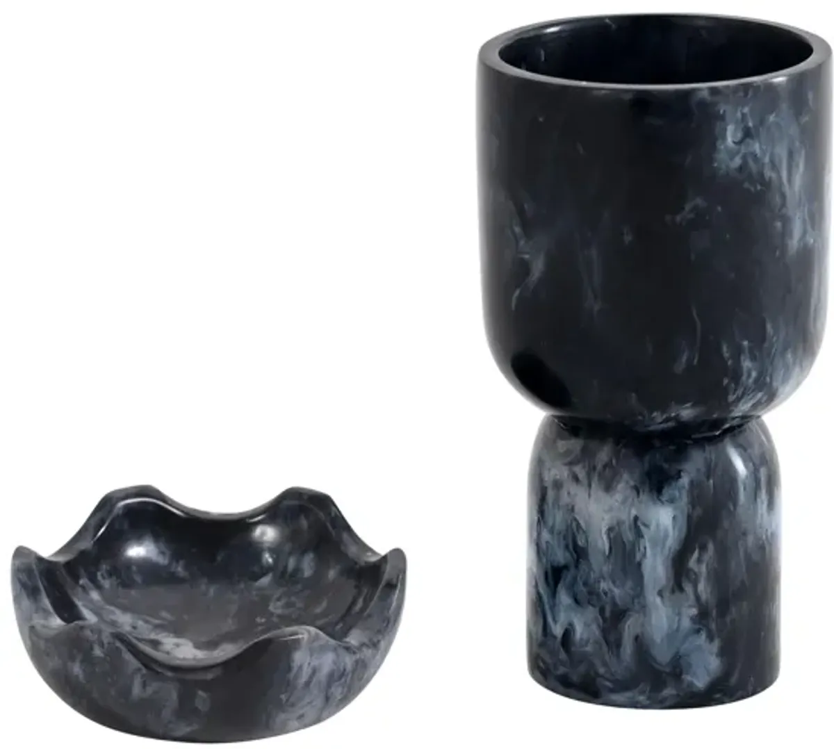 Platform Black Swirl Resin Kiddush Cup