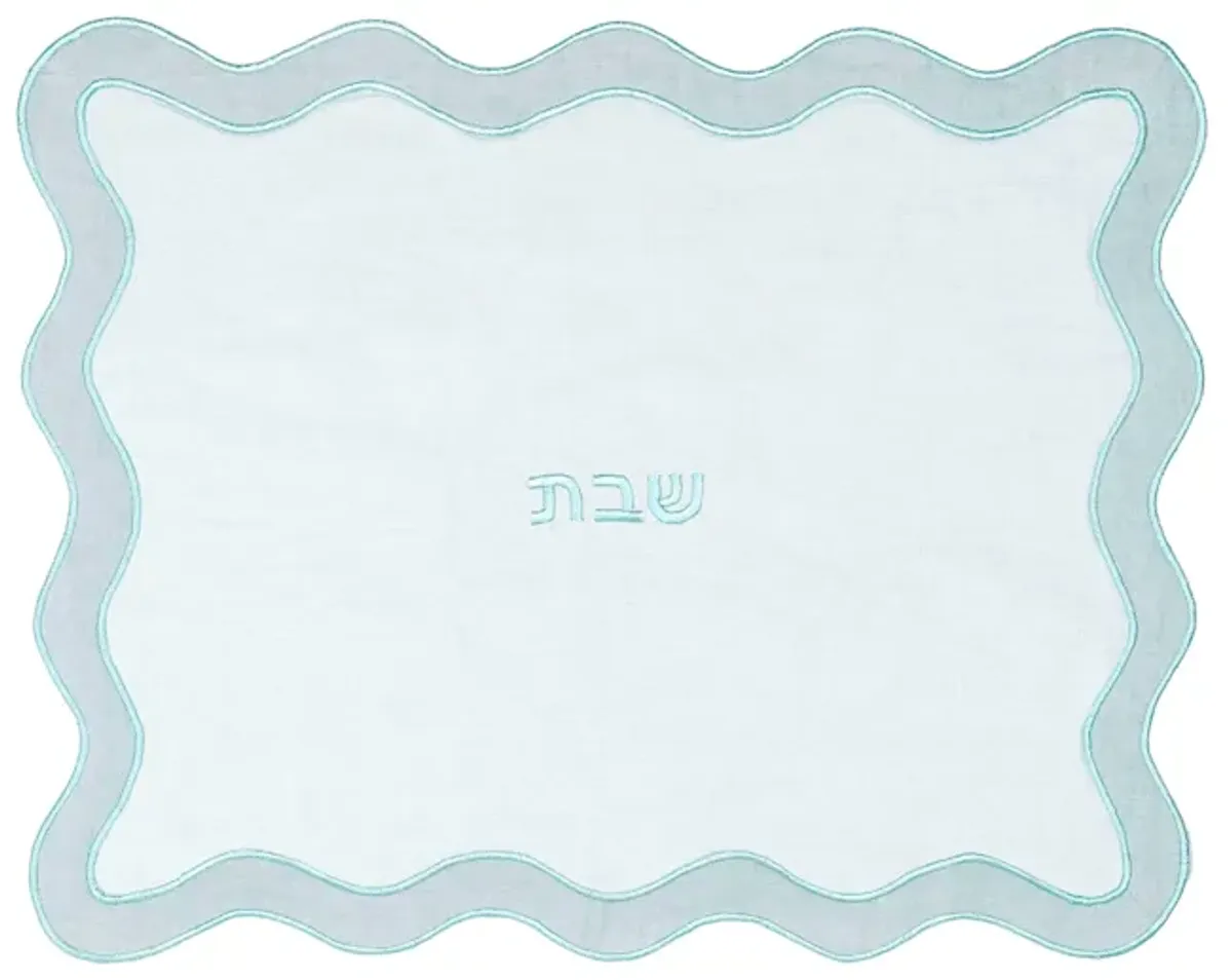 TOV Sea Blue Wavy Challah Cover