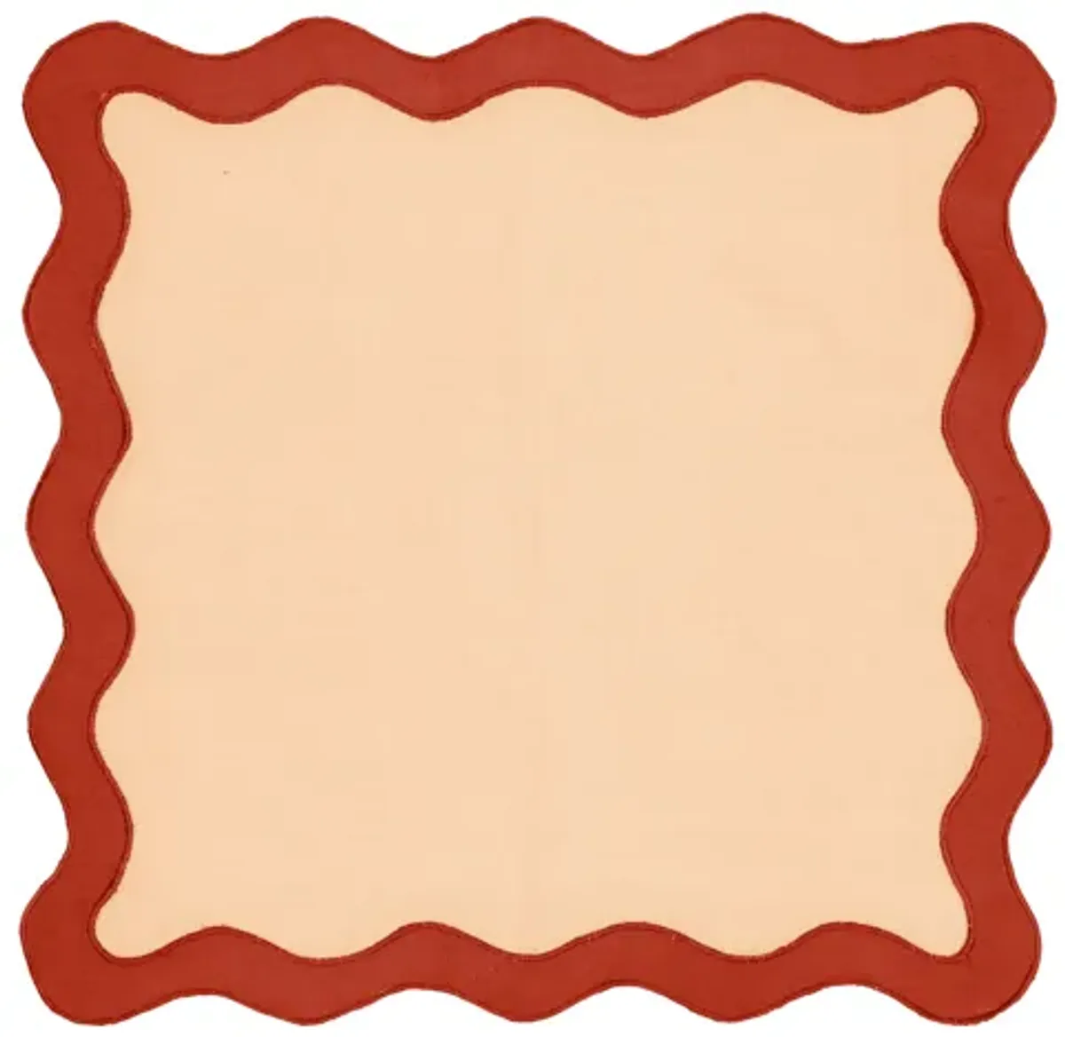 Scalloped Edge Rust and Orange Cotton Placemat - Set of 4