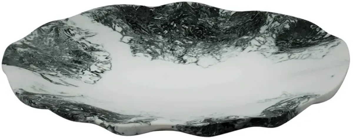 Mera Black & White Resin Petal Tray