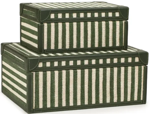 Kora Green Cotton Jute Designer Jewelry Box Set