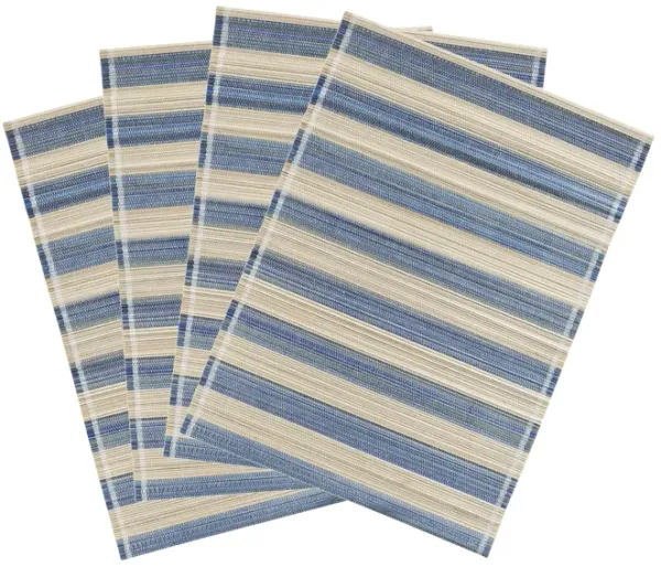 Jora Faded Blue Bamboo Placemat - Set of 4