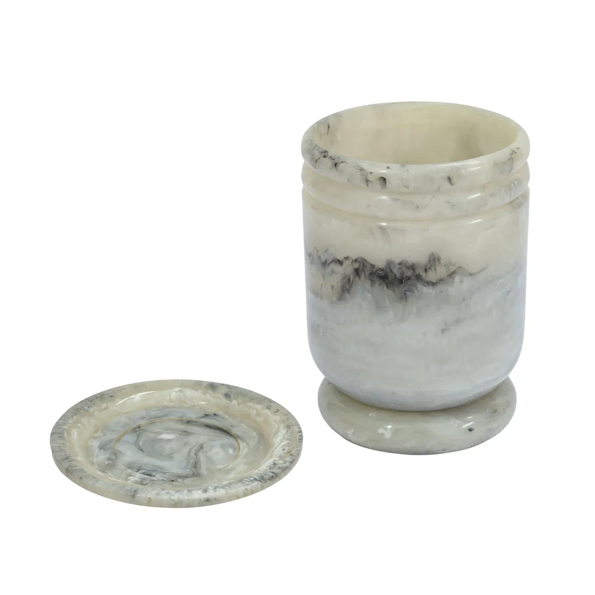 Channeled Tan Swirl Resin Kiddush Cup