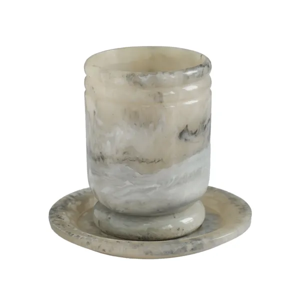 Channeled Onyx Swirl Resin Kiddush Cup