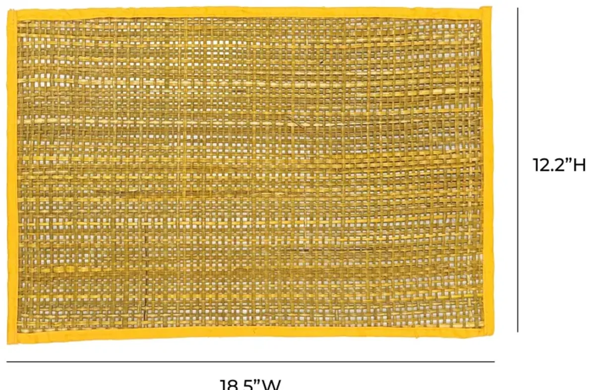 Peele Yellow Seagrass Placemats - Set of 4