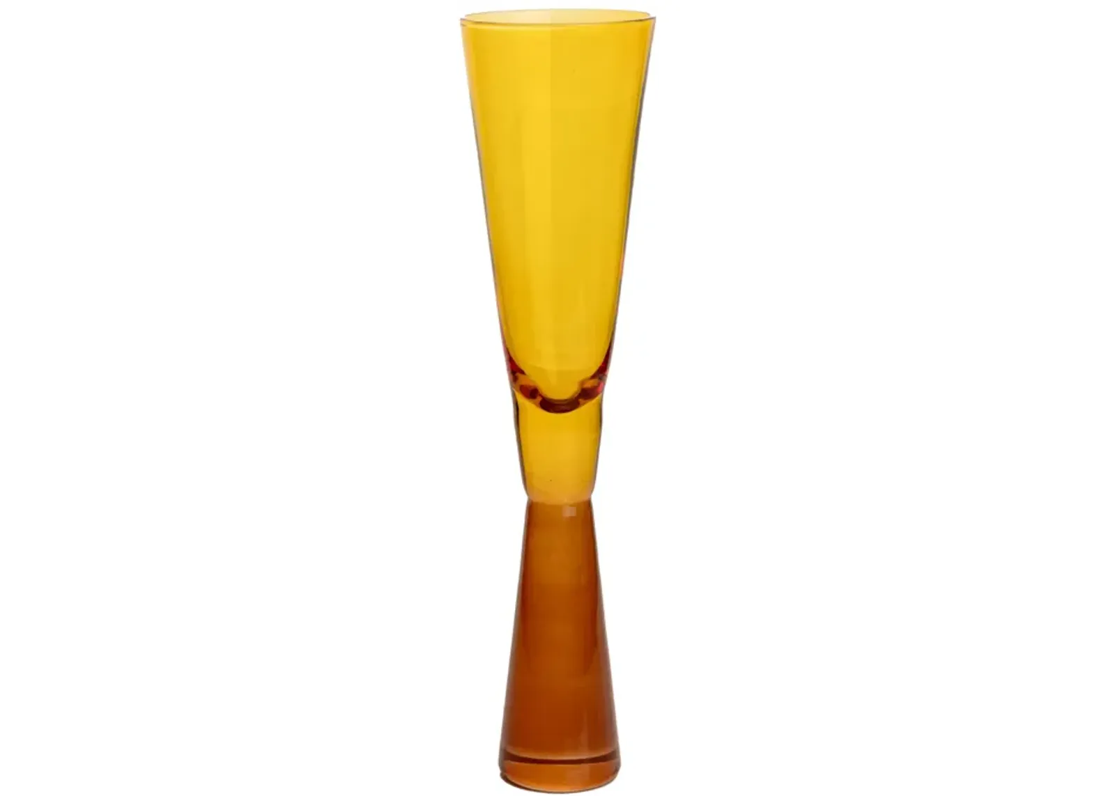 Flute Amber Champagne Glasses - Set of 4