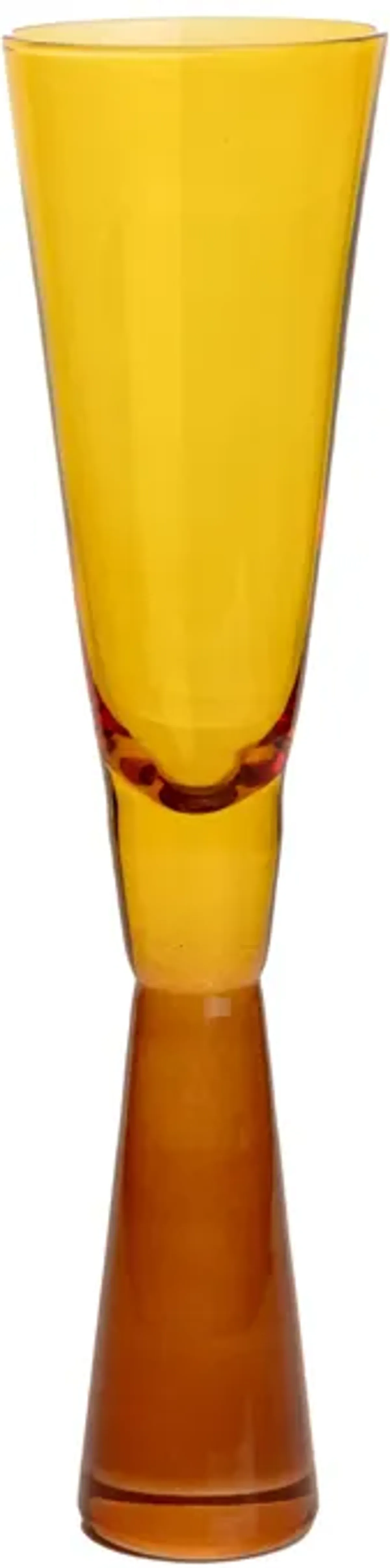 Flute Amber Champagne Glasses - Set of 4