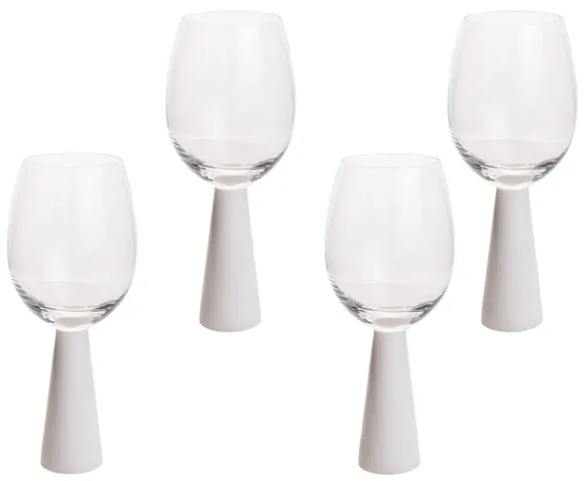 Rose White Wine Glasses - Set of 4