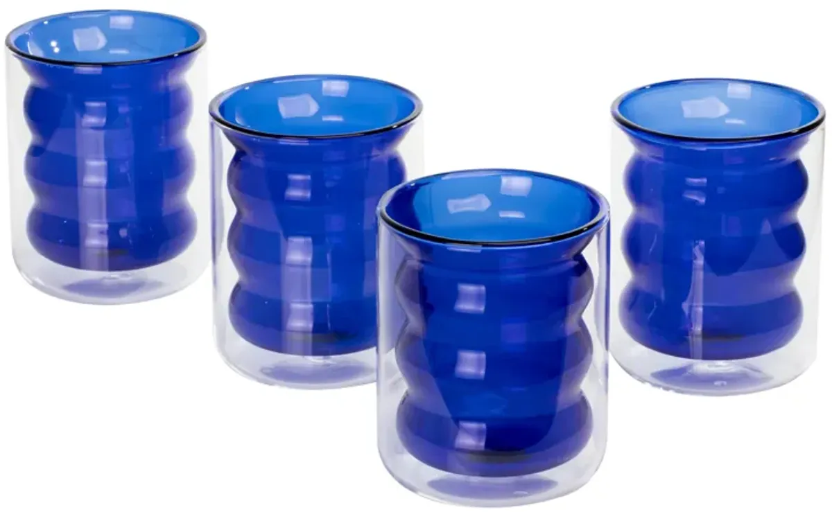 Waves Blue Water Glass - Set of 4