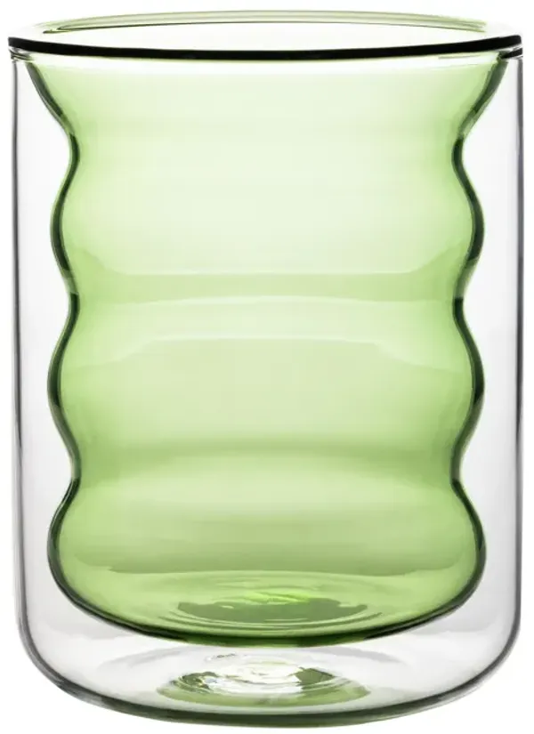 Waves Green Water Glass - Set of 4
