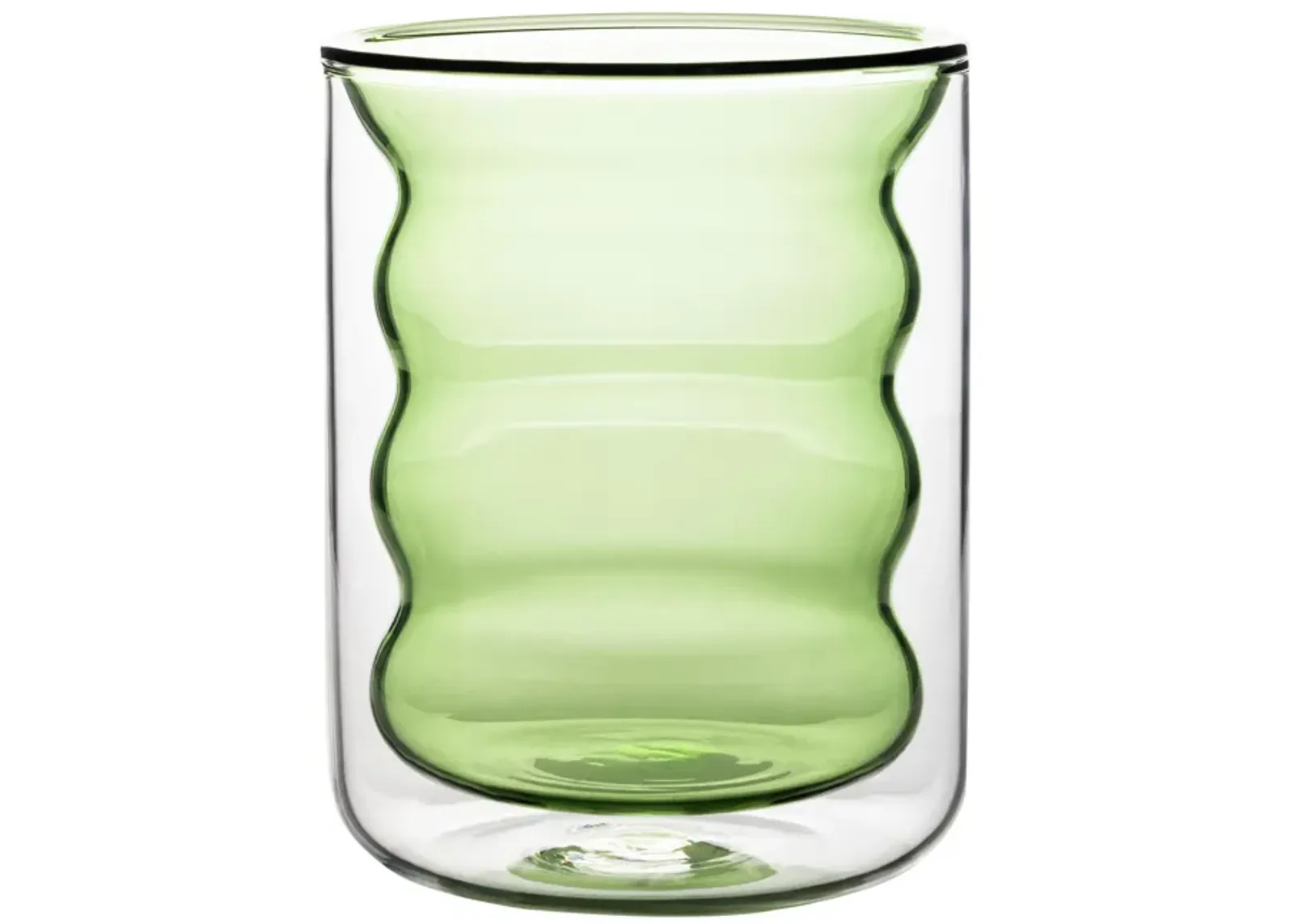 Waves Green Water Glass - Set of 4