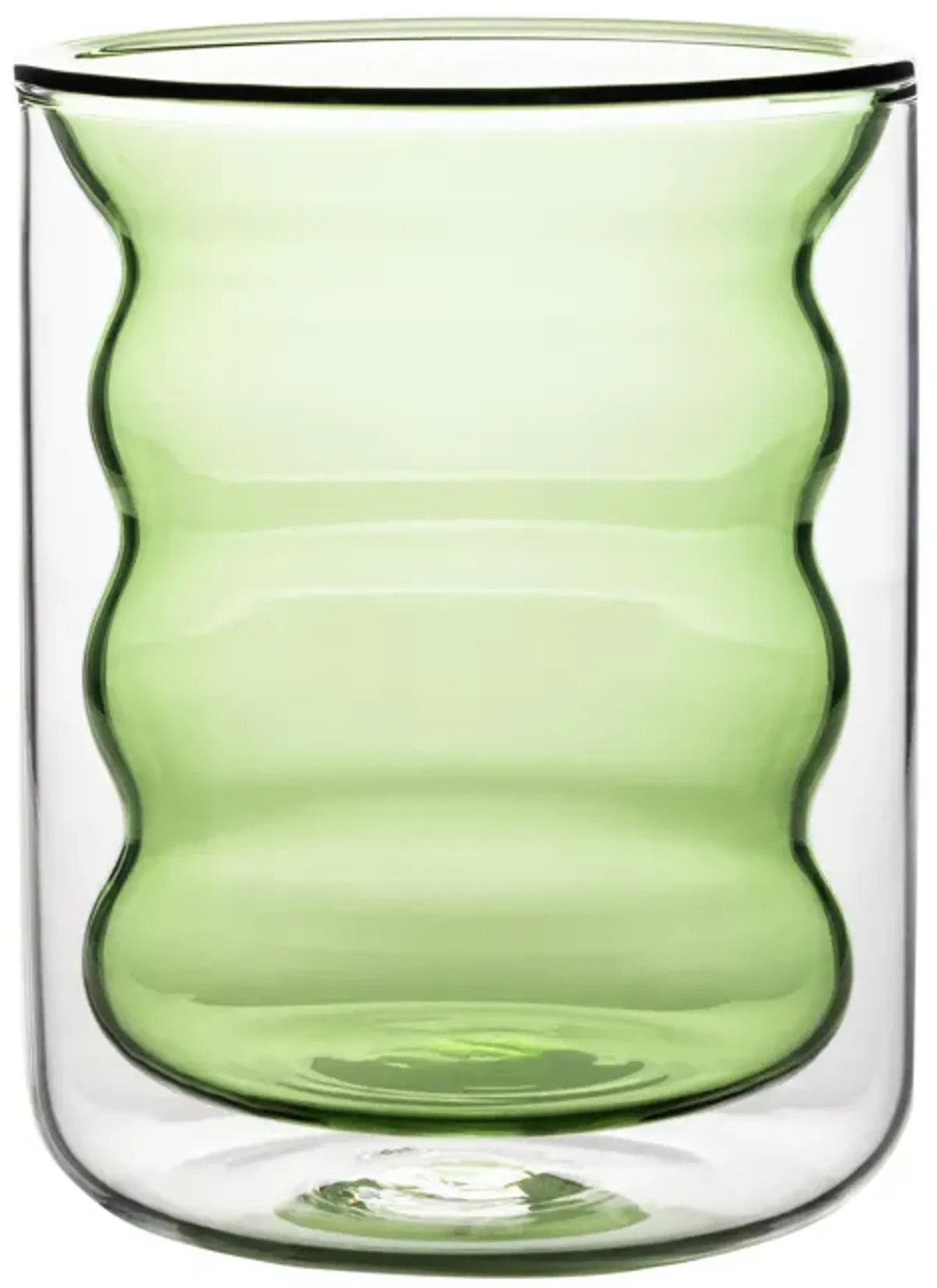 Waves Green Water Glass - Set of 4