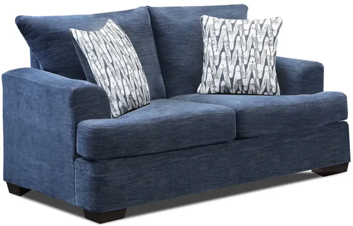 Emilia Blue Loveseat