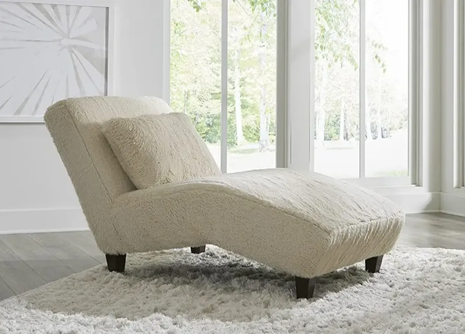 Codie Beige Faux-Fur Chaise