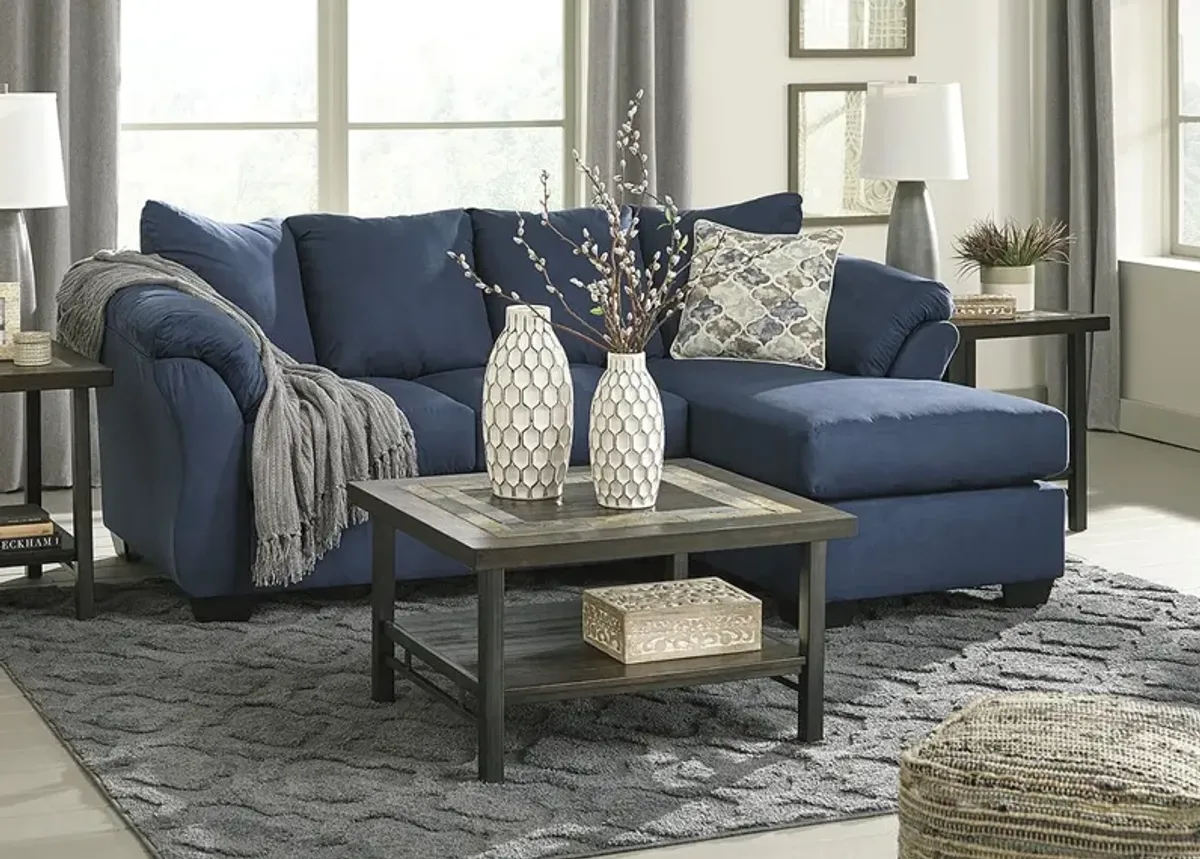 Bingley Blue Sofa W/ Reversible Chaise