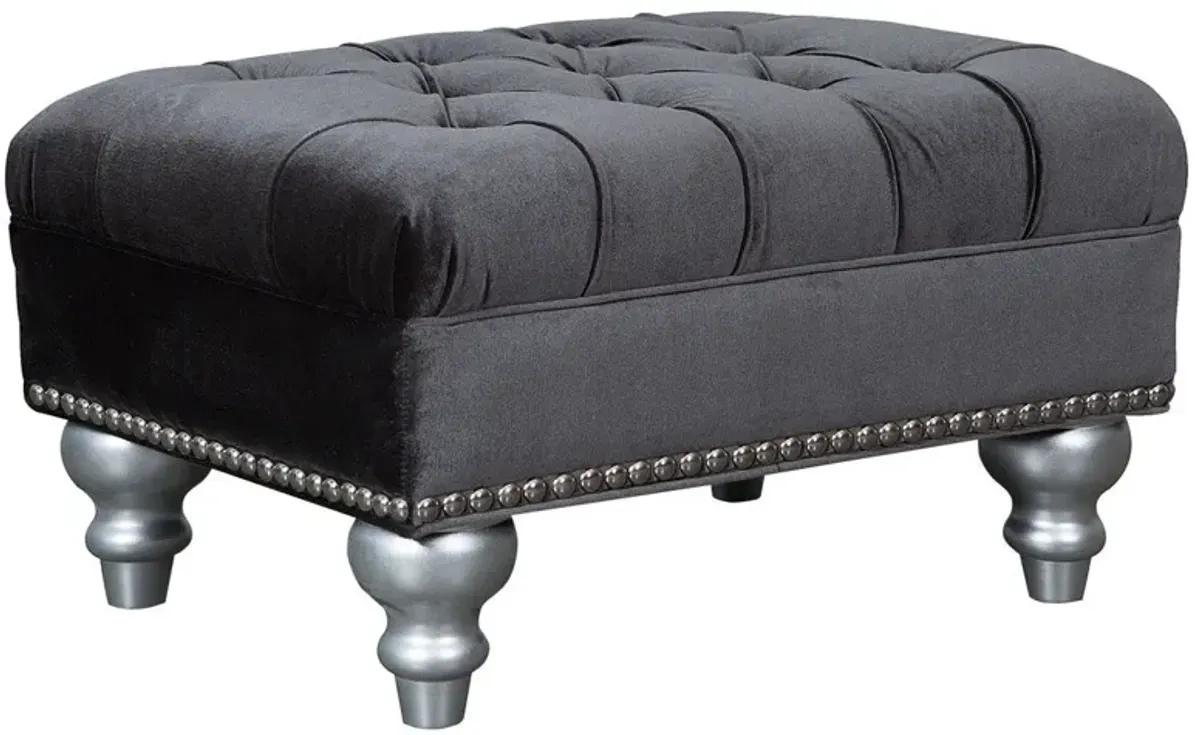 Mirage Charcoal Ottoman