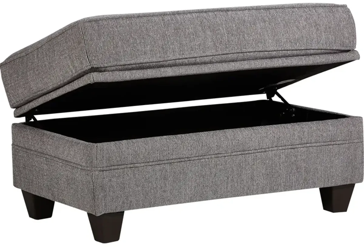 Dante Light Gray Storage Ottoman