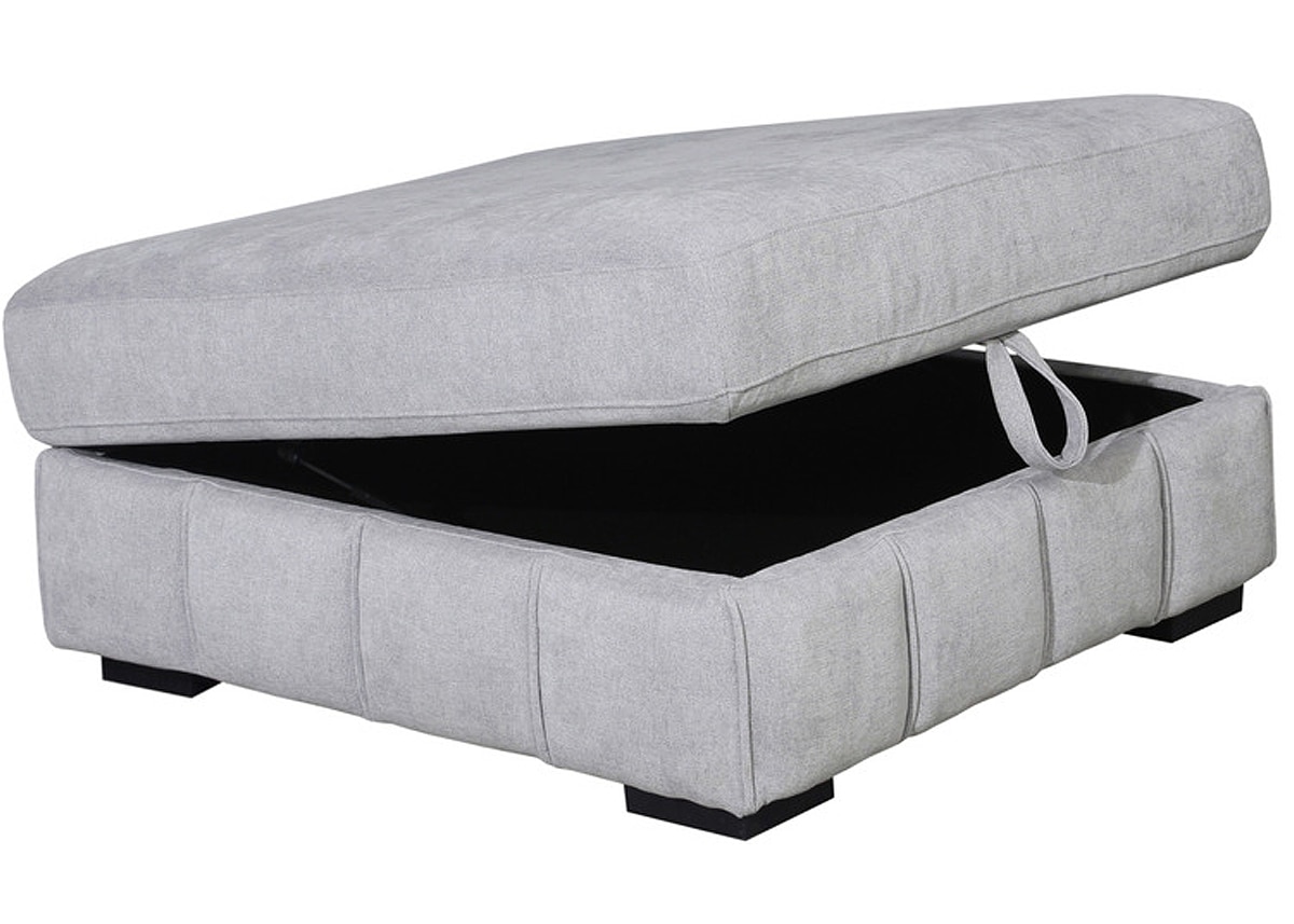 Catelyn II Gray Storage Ottoman