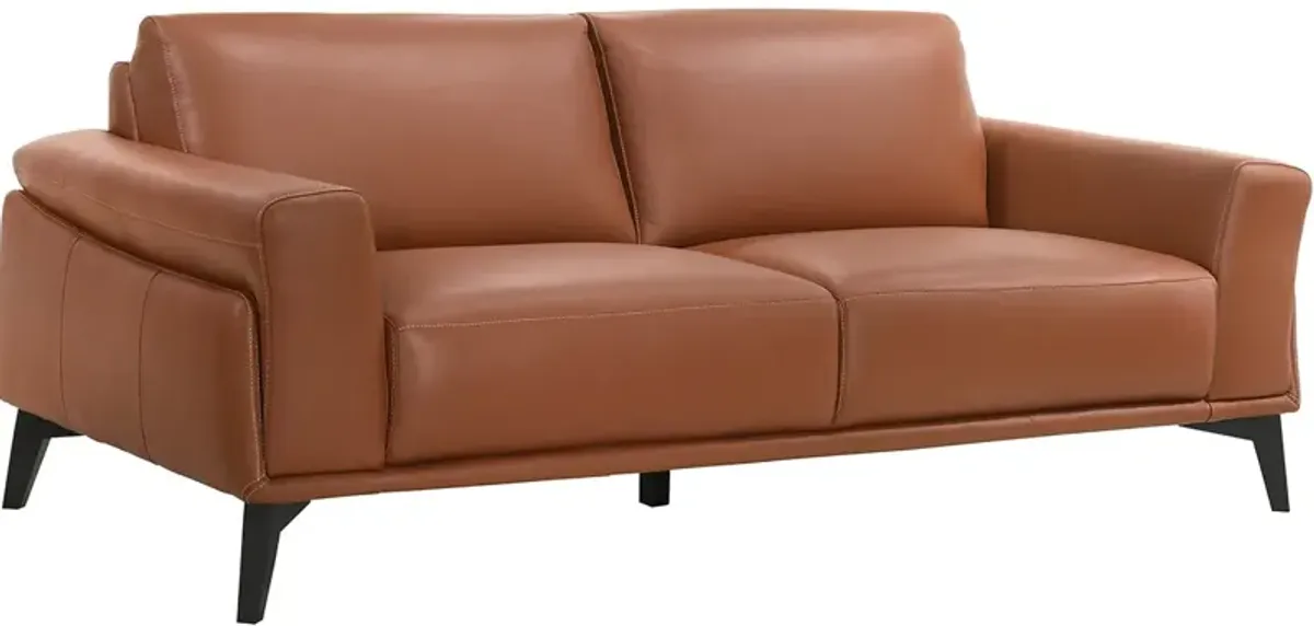 Arezzo Terracotta Leather Sofa