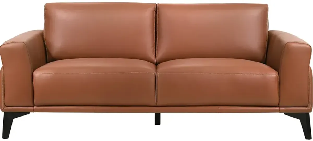 Arezzo Terracotta Leather Sofa