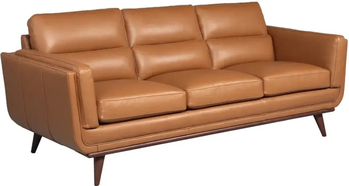 Savita Brown Leather Sofa