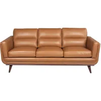 Savita Brown Leather Sofa